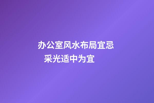 办公室风水布局宜忌    采光适中为宜